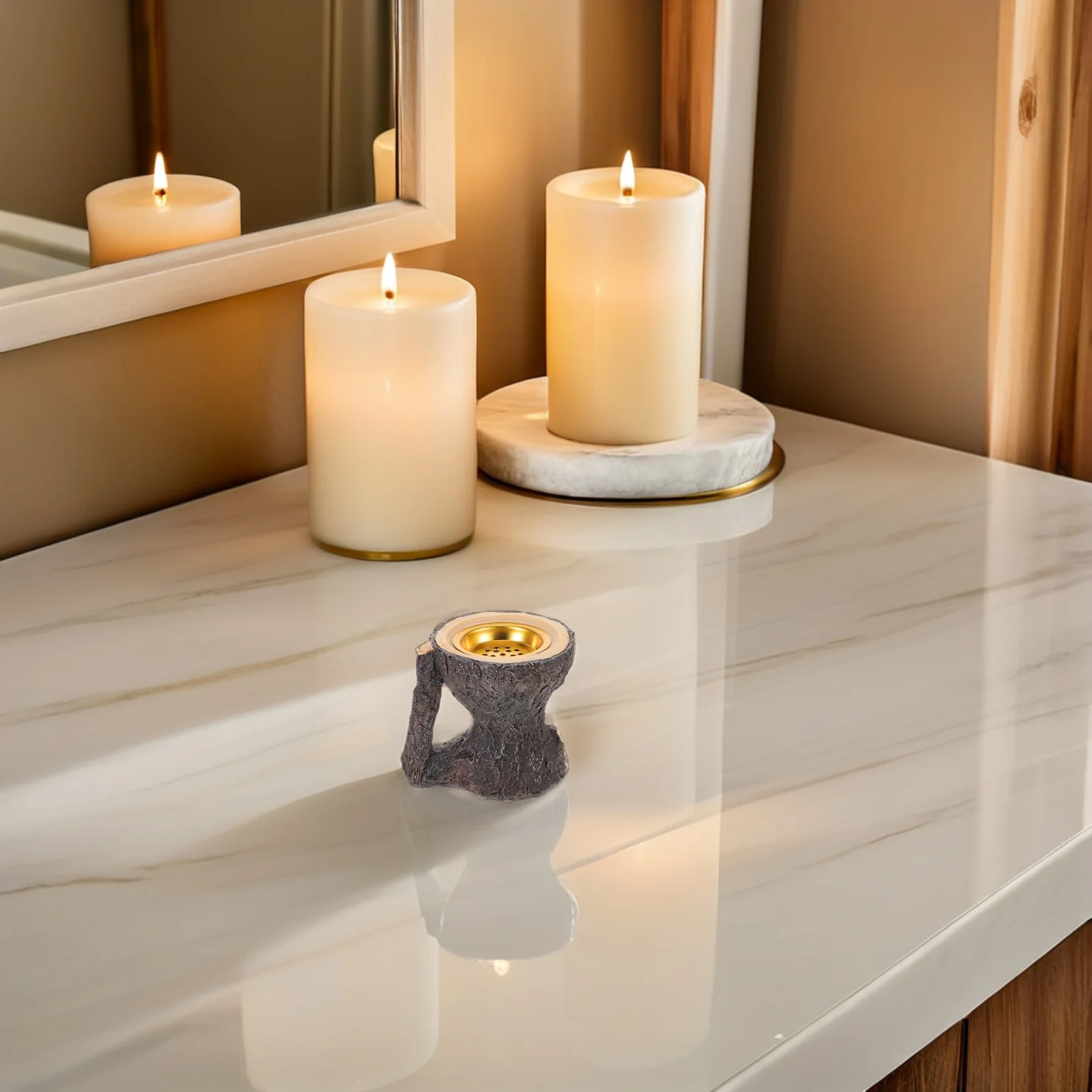 

Bark Candlestick Birch Holder Farmhouse Burner Dining Table Cup Party Natural Resin Holders for Wedding Country Style