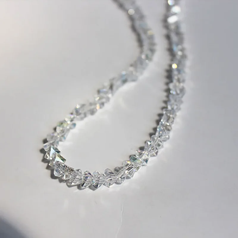 Korean Mulit-cut Glass Crystal Irregular Beaded Choker Necklace for Women Fashion Transparent Vintage Female Collar Neck Jewelry