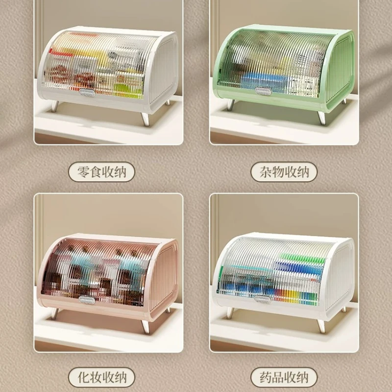 Large Capacity Entryway Storage Box Damp Proof Easy Wipe Key Holder Mask Bin Bread Container Snack Caddy for Living Room