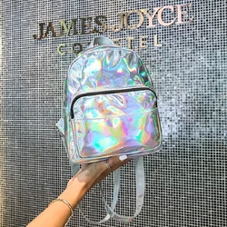 Trendy Laser Backpack Women Girls Bag Fashion Street Style Holographic Mini Shiny Schoolbag For Teenage Travel Backpack