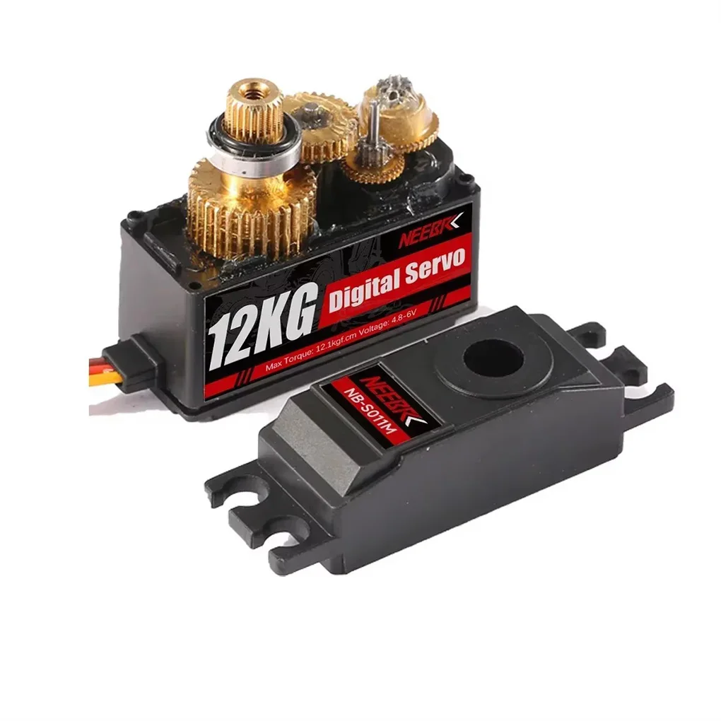 Servo de alto par de perfil bajo resistente al agua con engranaje de Metal de 12KG para 1/10 1/12 RC coche trepador helicóptero avión TRX4 WPL MN99S MN128
