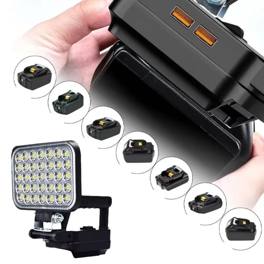 3/4/5/8in LED Work Light Adjustable High Brightness Outdoor Searchlight Universal Lithium Battery Lamp
