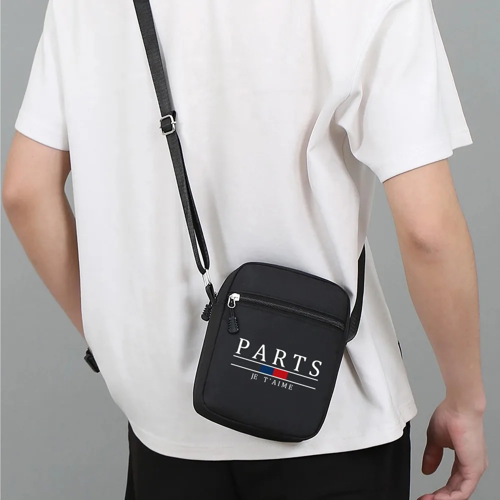 حقيبة كروس صغيرة بنمط أزواج فرنسا ، حقائب كتف ، حزام قابل للتعديل ، أسود ، حقيبة رياضية غير رسمية ، حقيبة ساعي البريد مربعة ، أصلية