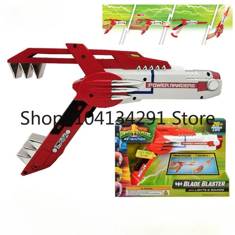 

Оригинальная фигурка Power Rangers: Звуковой и световой бластер Power Blaster, модель Dino Rangers с двойными лезвиями и функцией взрывной трансформации