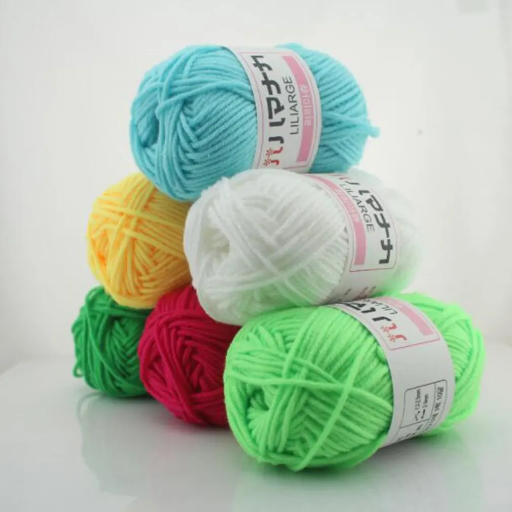 4 Shares Combed Milk Cotton Yarn Comfortable Wool Blended Yarn Apparel Sewing Yarn Hand Knitting Scarf Hat Yarn Fast Delivery