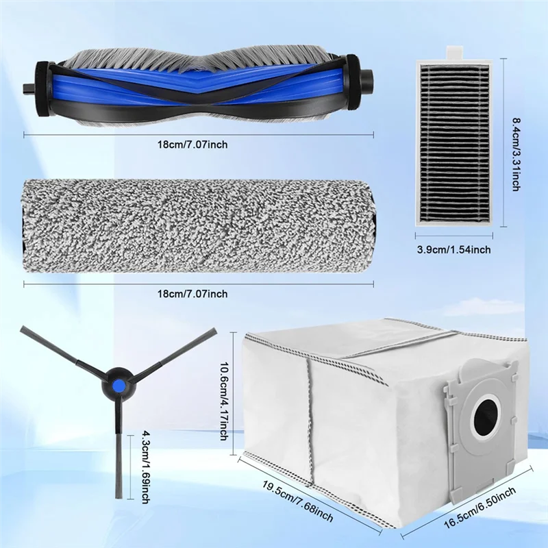 ABZV-para Ecovacs Deebot X8 Pro Omni/X8 Omni bolsa de polvo accesorios y consumibles de Robot de barrido