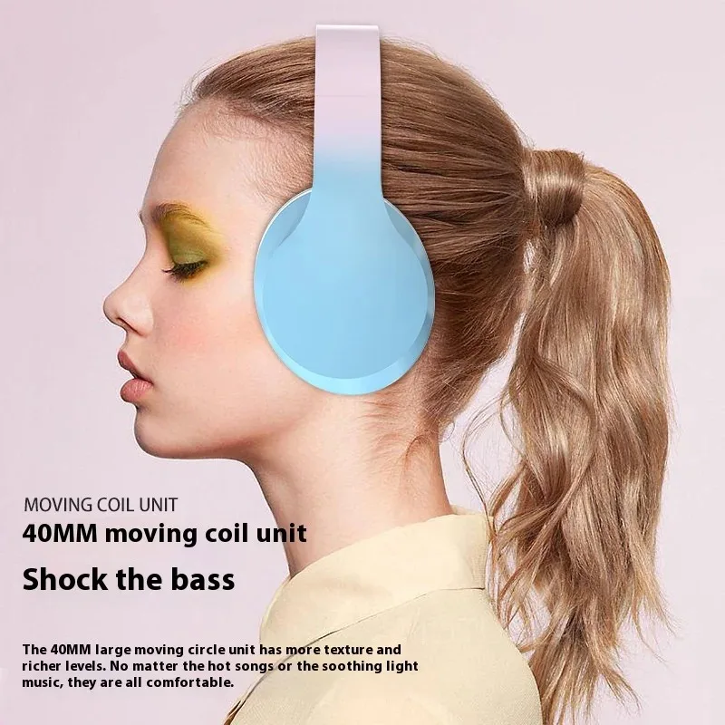 Wireless Bluetooth Over-Ear Headphones with Noise Cancelling, Macaron Style, Ideal for Travel & Office