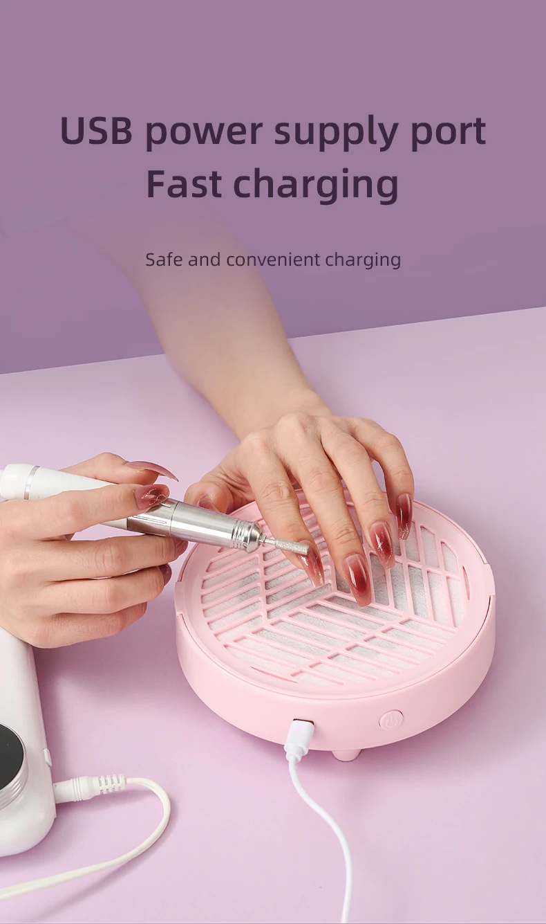 New Mini Nail Dust Collector Extractor Fan Professional USB Powerful Nail Vacuum Cleaner With Remove Paper Filter Nail Equipment