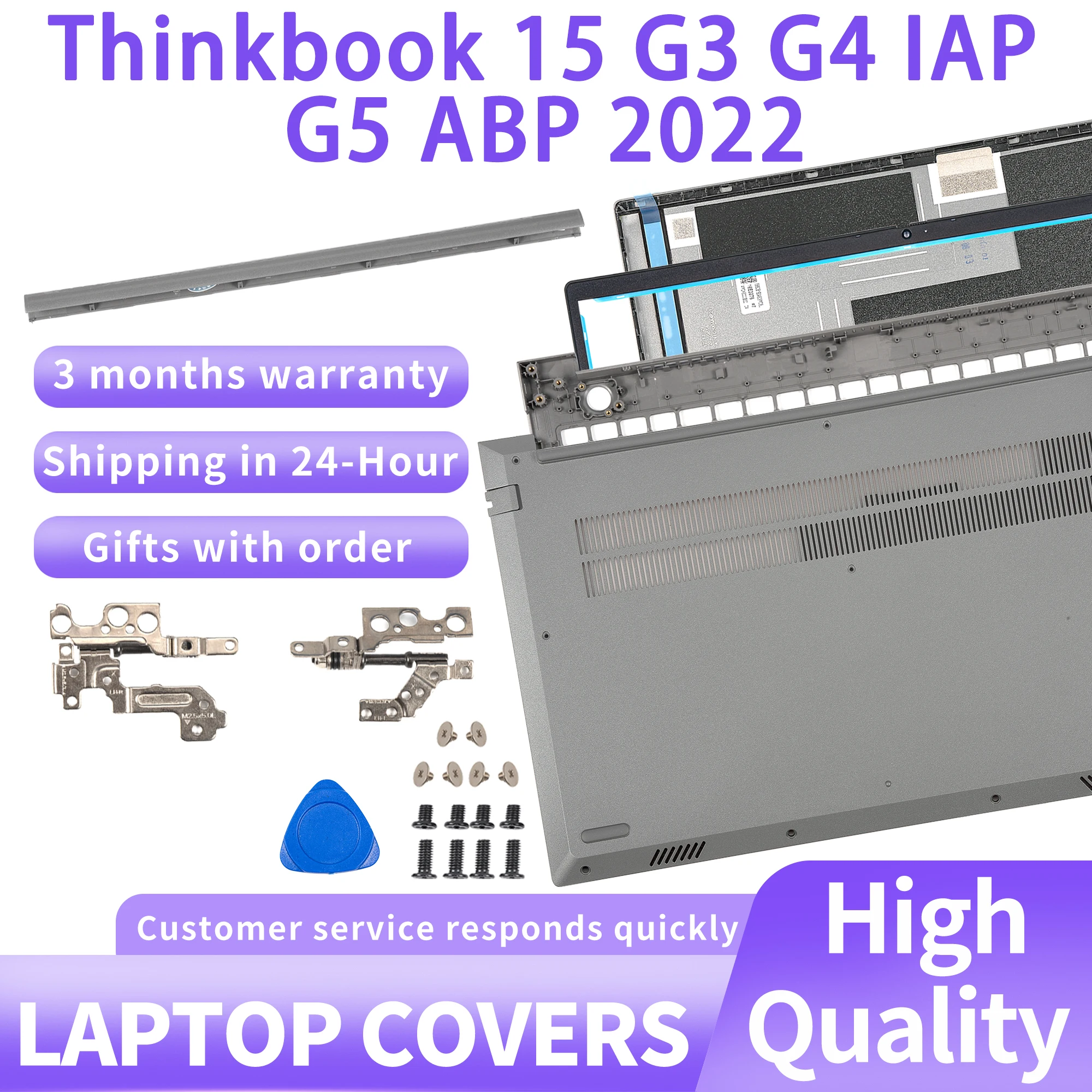 

Для экрана Thinkbook 15 G3 G4 IAP G5 ABP 2022, верхний чехол для ноутбука, задняя крышка с ЖК-дисплеем/передняя панель/подставка для рук/нижняя часть корпуса/крышка петель