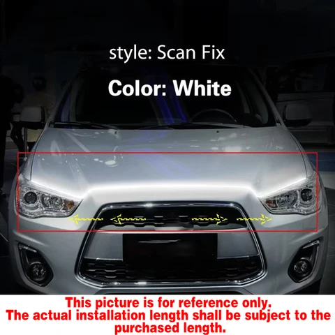1 шт. для Mitsubishi ASX 2011-2023 светодиодные дневные ходовые огни со сканером DRL, Водонепроницаемые гибкие Противотуманные фары 12 В