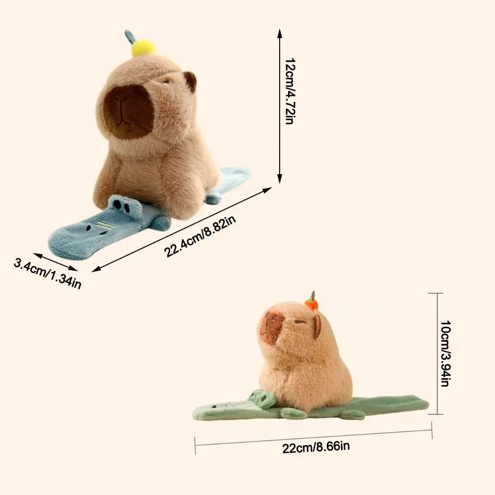 Criativo pelúcia capivara tapa pulseiras dos desenhos animados macio animal clap anel bonecas de pelúcia huggers tapa brinquedo para crianças presente