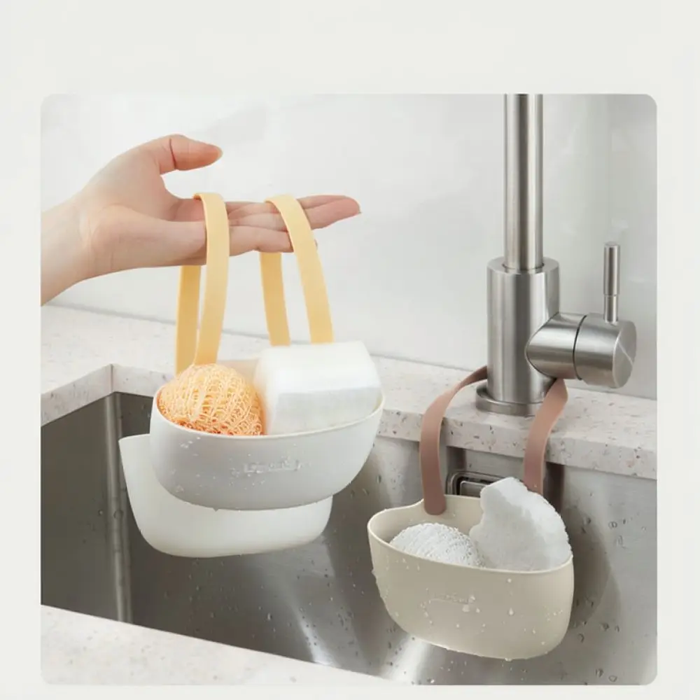 Kitchen Sink Drain Basket Organizer Hanging Storage Rack Holder Shelf For Dishware Sponge Cleaning Tools Drying Container