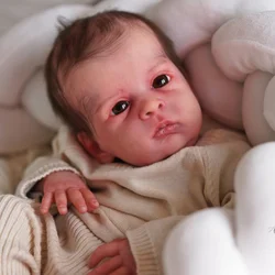 MRB 18 Inch Vinyl Reborn Doll Kit Oskar Lifelike Unfinished Unpainted Fresh Color Blank Vinyl Newborn Doll Mold with Eyes
