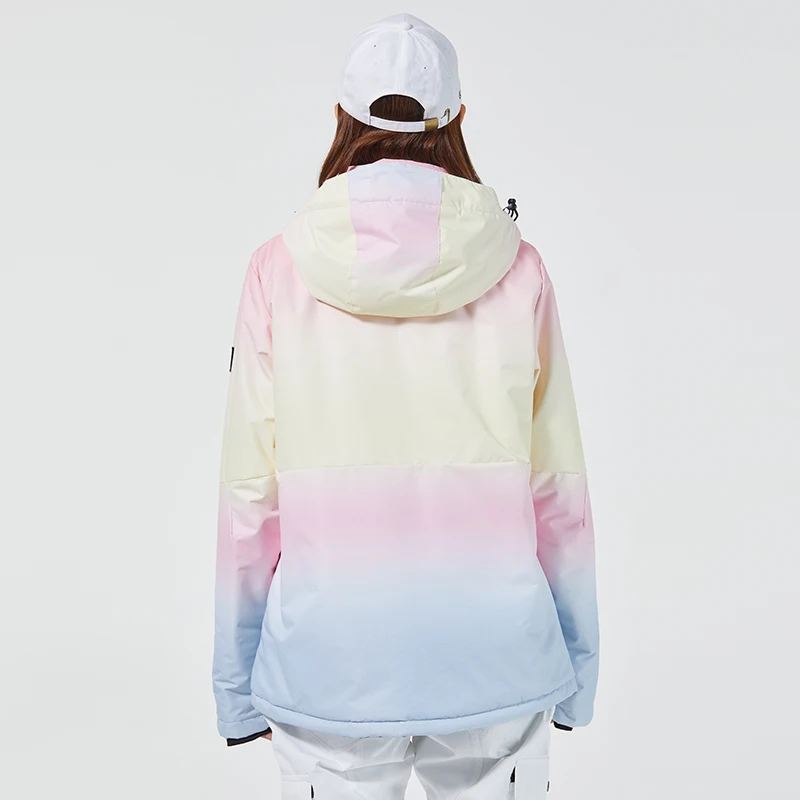 أطقم بدلات ثلج مقاومة للماء للنساء، ملابس على الجليد، زي التزلج، سترة وسراويل بحزام، ملابس خارجية، شتاء، -30، بناتي #5