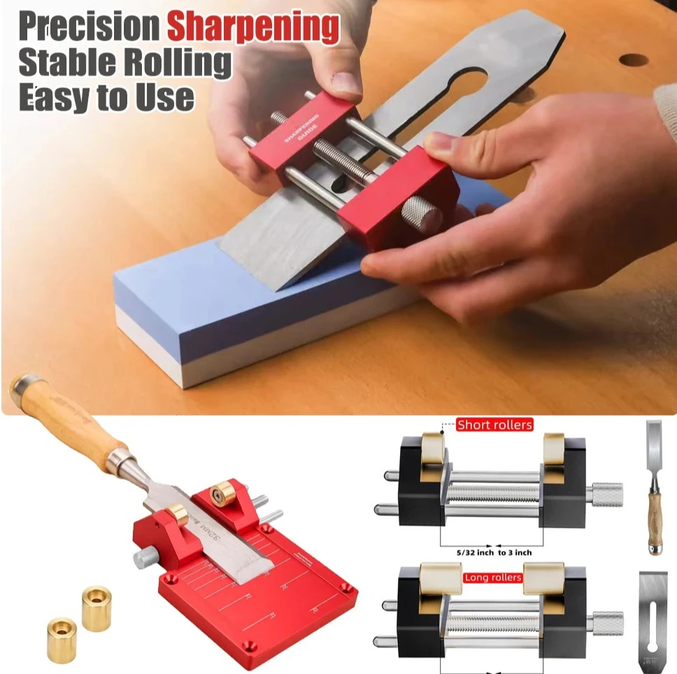 

Angle Grinder Sharpening Jig Kit, 0-70mm Honing Guide & Stand for Woodworking Chisels, Precision Grinding Attachment Tool