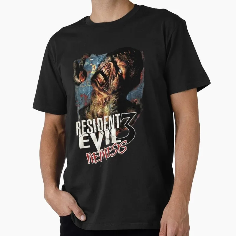 Vintage Resident Evil Nemesis T‑Shirt Biohazard Survival Horror Game Graphic Print Unisex Tee Retro Dark Gamer Streetwear Tops