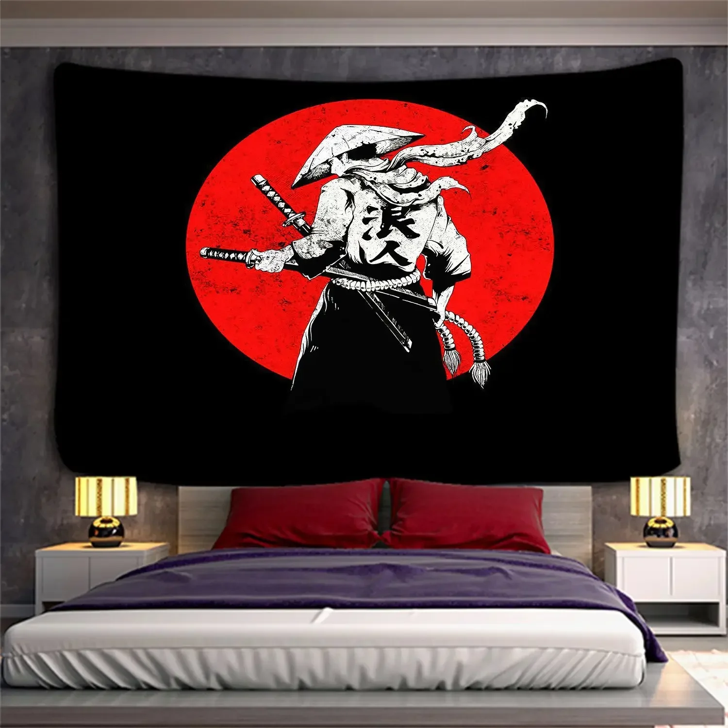 Aikido Armor Bushido Katana Battle Psychedelic Tapestry Wall Hanging Room Carpet Dorm Tapestries Art Home Decoration Accessories