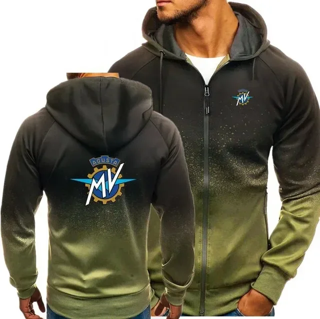 Sudadera con cremallera para hombre, Tops de Color degradado, chaqueta con capucha con estampado MV Agusta Corse, novedad de otoño, 2023