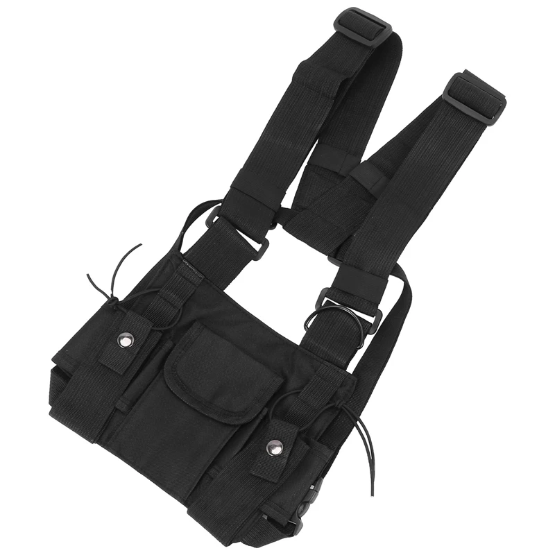 Radio Zak Radio Borst Harnas Voorkant Pouch Holster Vest Rig Draagtas Voor 2 Way Radio Walkie Talkie Voor Baofeng U