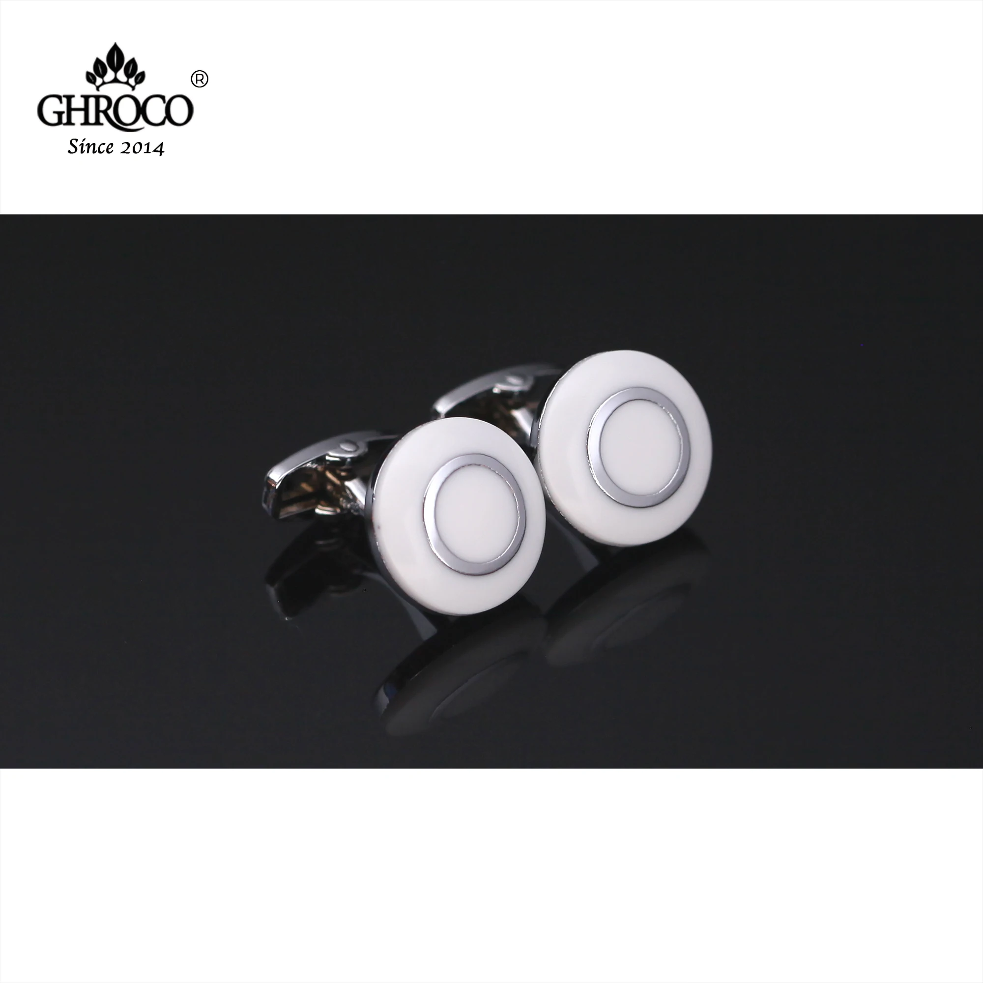 GHROCO High Quality Exquisite Round Epoxy French Shirt Cufflinks Fashion Luxury Gifts Business Men and Women Groomsmen Best-men