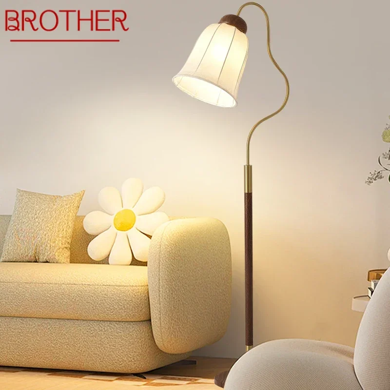 BROTHER Contemporary Floor Lamp Luxury Living Room Bedroom Study Villa Hotel LED Retro Creativity Decorative Standing Light