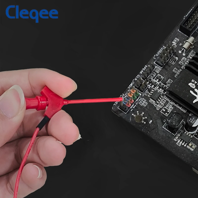 Cleqee P1512Pro SMD IC Test Hook Clips Test Leads Kit Mini Grabber Silicone Jumper Wire 26AWG Dupont Cables for Logic Analyzer