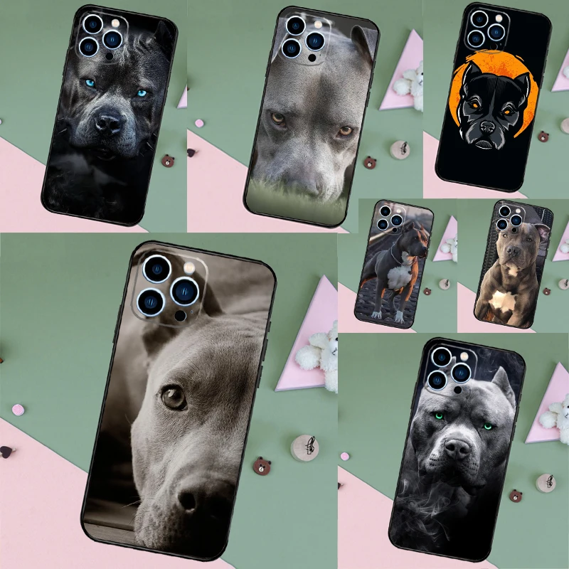 Funda Protectora para iPhone 16 Pro Max, 15, 14, 12, 11, 13, 17 Pro Max Plus, 12, 13 Mini, 16e, 17 Air con Diseño de Perro Pitbull
