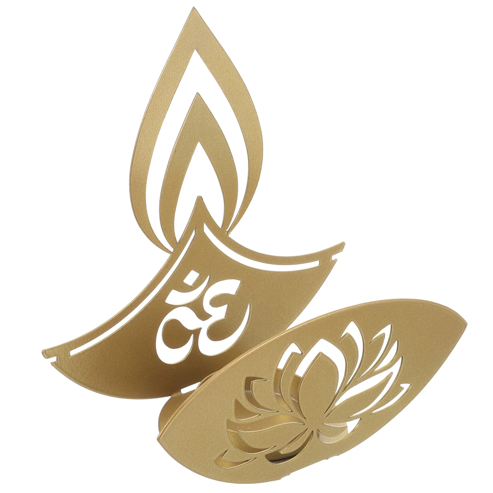 

Metal Holder Decorative Diwali Tea Light Candlestick Iron Projection Stand Desktop Home Decor Cozy Lighting Charm