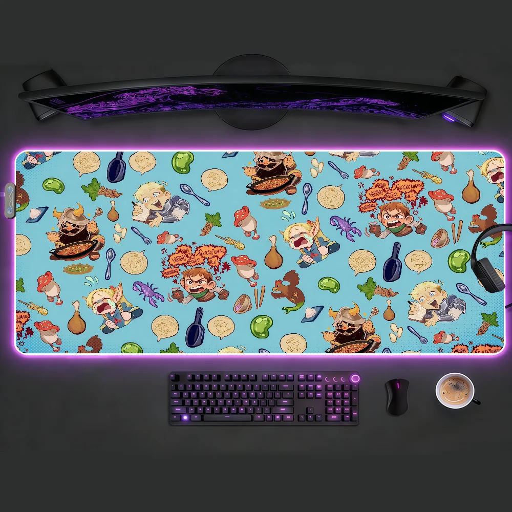 

Коврик для мыши Comic Delicious in Dungeon, водонепроницаемый, с RGB LED-подсветкой, красочный, для игровой клавиатуры, нескользящий, для стола