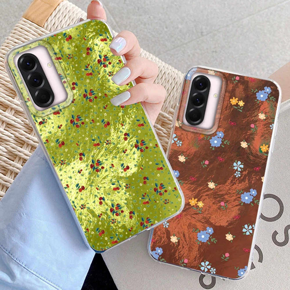 

Cute Flower Women Phone Case For Samsung Galaxy A17 A56 A16 A26 A36 A06 A07 A55 A35 A25 A54 S24 S25 Ultra S22 S23 FE Cover Funda