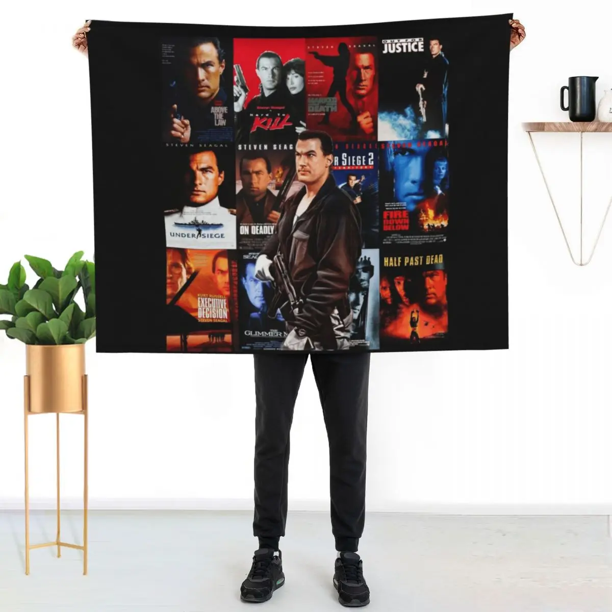 Cinema of Seagal Throw Blanket Bed Fashionable Fashion Sofas Cute Luxury Throw Furrys Bed Blankets