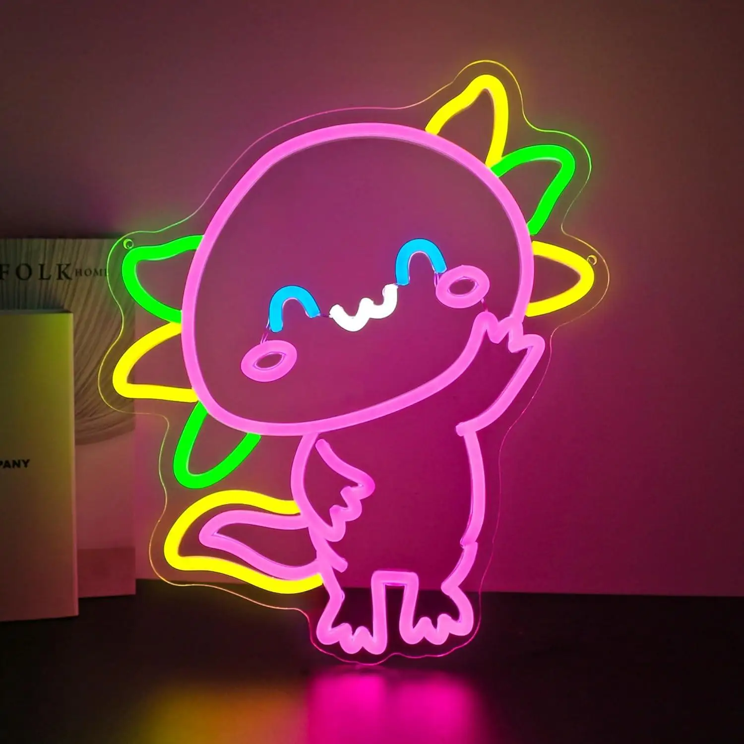 

Неоновая вывеска «Аксолотль», USB-светильник с регулировкой яркости, для спальни, клуба, вечеринки, бара, розничных магазинов, детский подарок, настенный декор, ночник