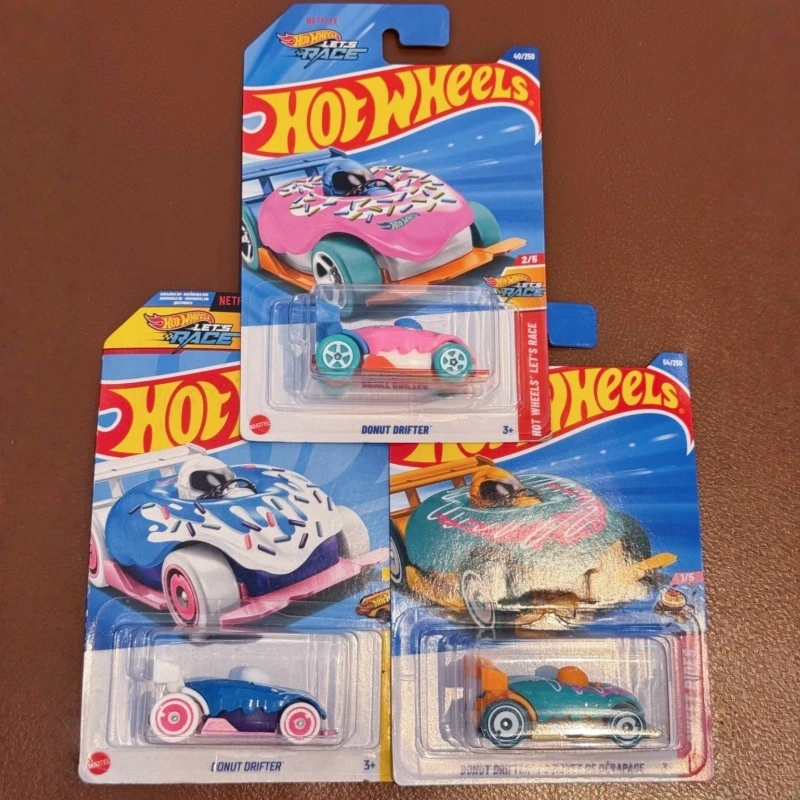 

Оригинальная модель Hot Wheels C4982 Donut Drifter, розовый, белый, зеленый, масштаб 1/64, коллекционная модель автомобиля, настольное украшение для подарков и демонстрации
