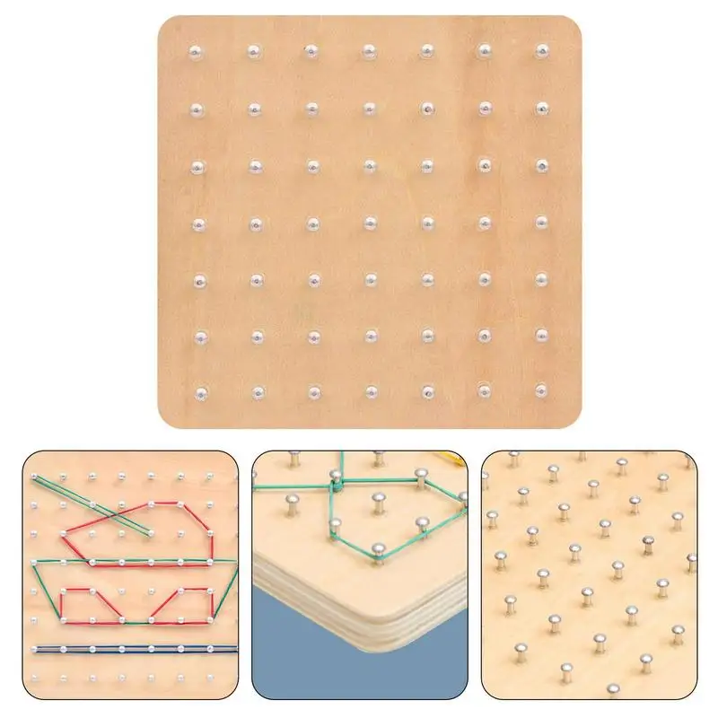 Geo Boards For Classroom Education Toys For Kids Pattern Cards And Rubber Bands Create Figures Shape STEM Puzzle Matrix Brain