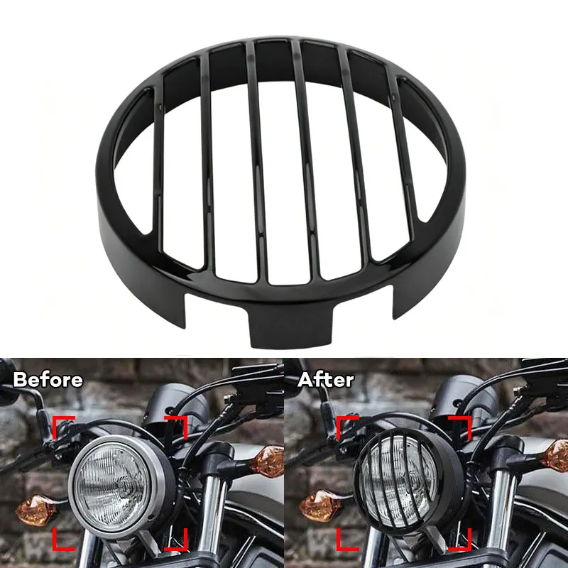 

Motorcycle Headlight Grill Cover Retro Headlight Protector Cover For Rebel CMX 500 300 2017-2023