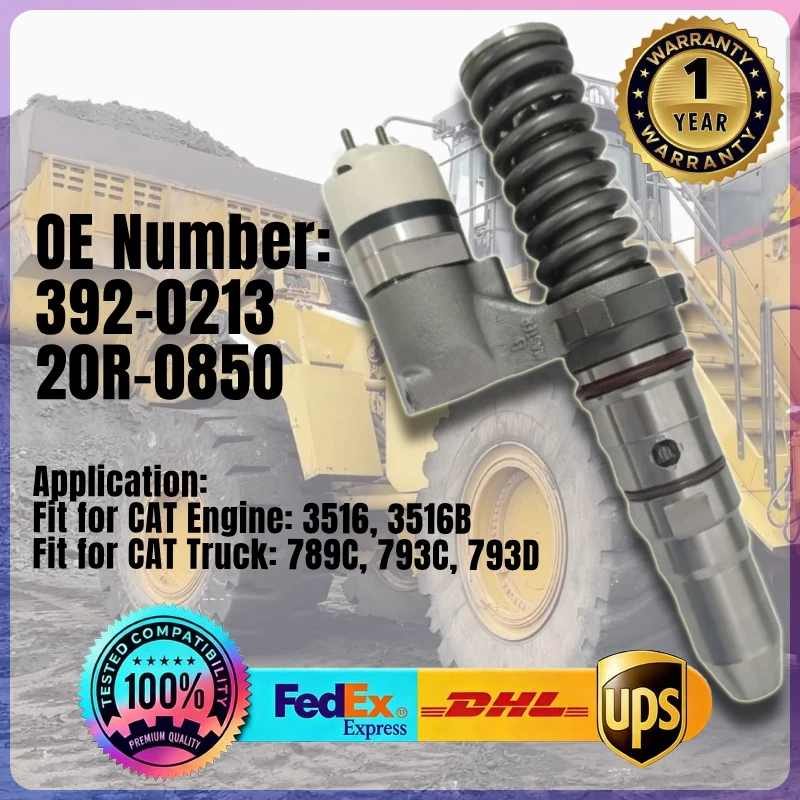 Топливная форсунка 392-0213 20R-0850 3920213 20R0850 для двигателя Caterpillar CAT 3516 3516B, грузовиков 789C 793D 797B