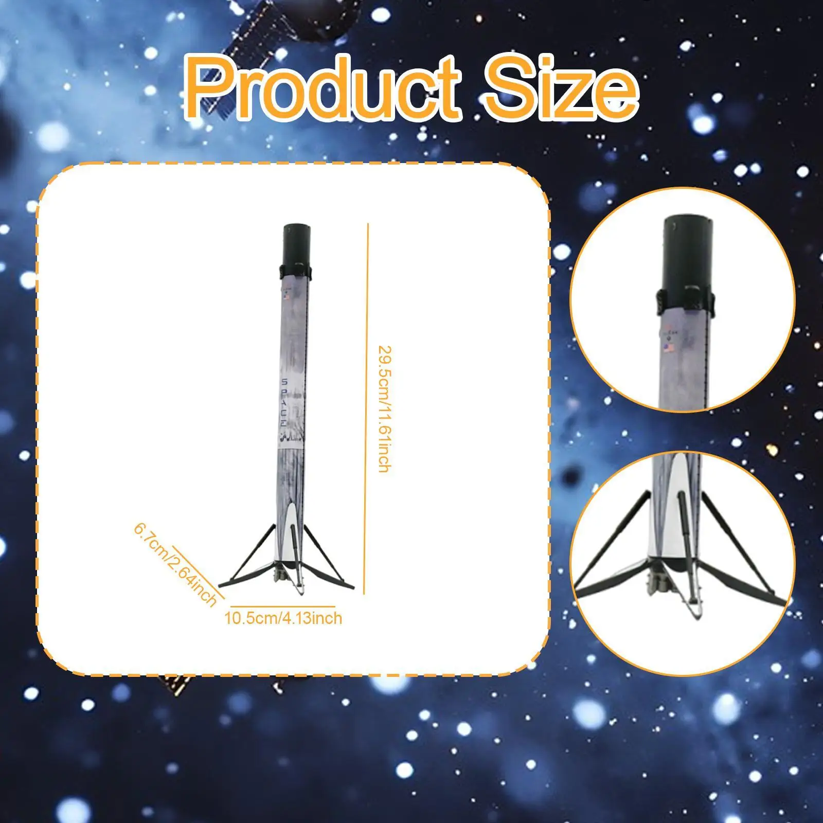 1/200 Space Rocket Model Collectibles Teaching Aid Flying Model Rocket Spacecraft Toy for Children Kids Women Adults Men