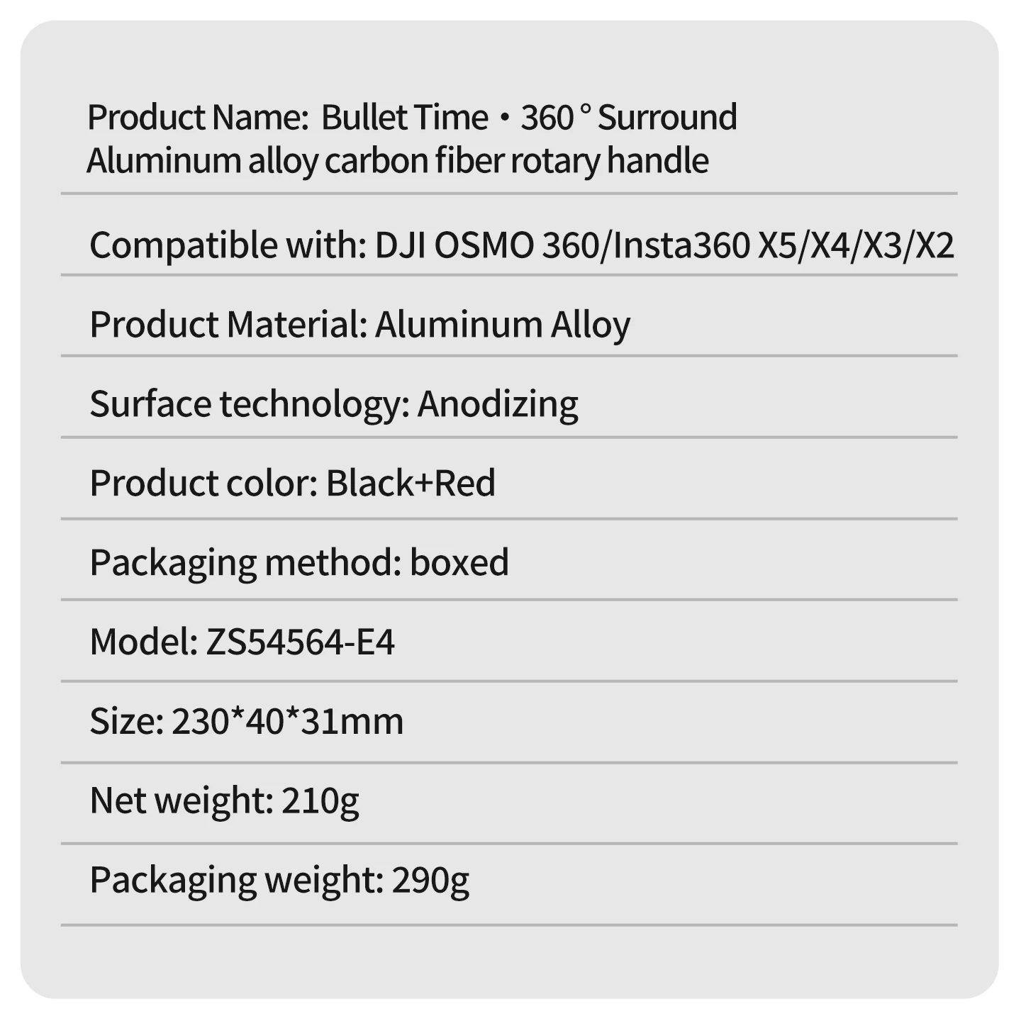360 ° 360° drehbarer Griff 1/4 Zoll kompatibel mit DJI/Insta360/GoPro 180 ° Verstellbarer Faltbarer Selfie-Stick für 360°-Aufnahmen ° Videos – Detail 19