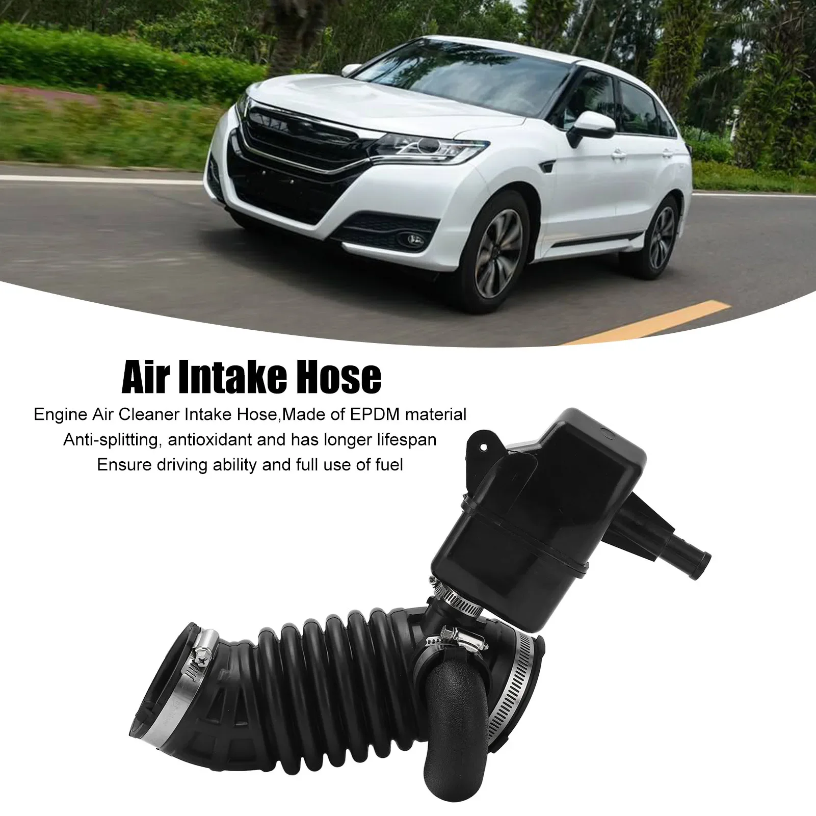Manguera de admisión de filtro de aire de motor, tubo de flujo de aire de filtro de motor 16576ET00A EPDM de repuesto para Nissan Sentra 2.0L 2007 2008 2009
