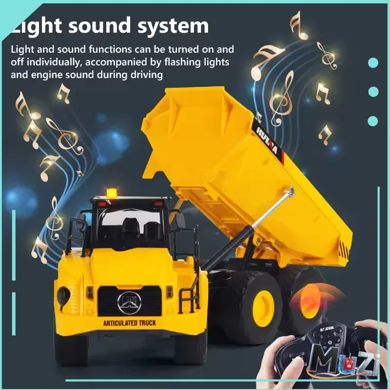 

1/16 Rc Truck Dumper Huina 1553 Excavator Crawler 9Ch 2.4G Radio Controlled Car Electric Vehicle Tractor Model Toys for Boy Gift