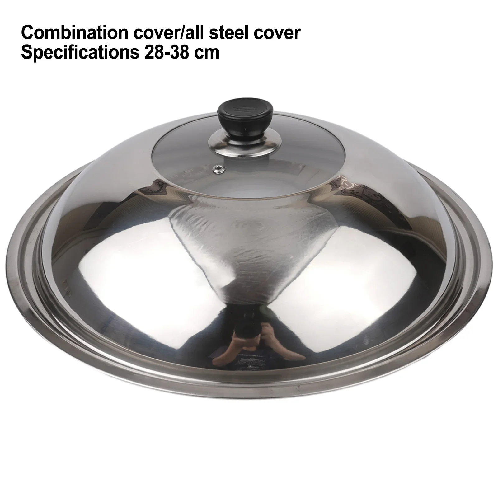 Replacement Casserole Lid, 40CM Diameter, Stainless Steel and Glass Construction, Dishwasher Safe for Convenient Cleaning