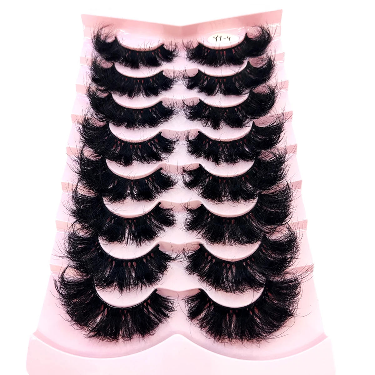HBZGTLAD 5/8 Paar natürliche russische gestreifte Nerzwimpern 3D-falsche Wimpern Volumen gewellte falsche Wimpern Wimpernverlängerung Make-up – Detail 23