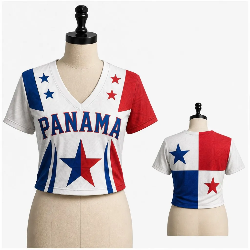 Womens Panama V Neck Short Sleeve Crop Top City Skyline Crest Graphic Casual Summer Shirt for Urban Street Travel and Daily Wear - view 5