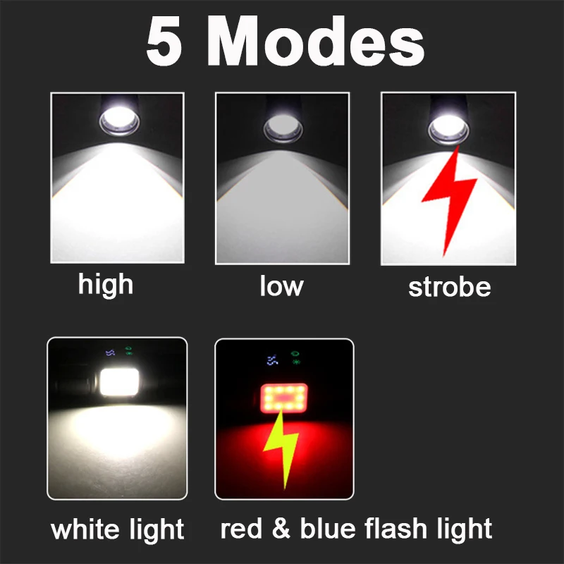 High Strong Power LED Flashlight Rechargeable Magnetic Tactical Torch With COB Side Light Camping Fishing Zoom Lantern