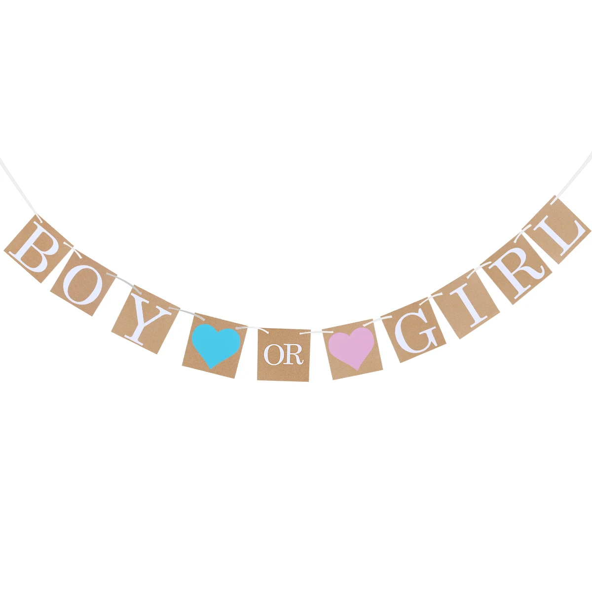 

Kraft Paper Birthday Baby Shower Garland Banner Boy Girl Signs Lightweight Reusable Hanging Ornaments Festival