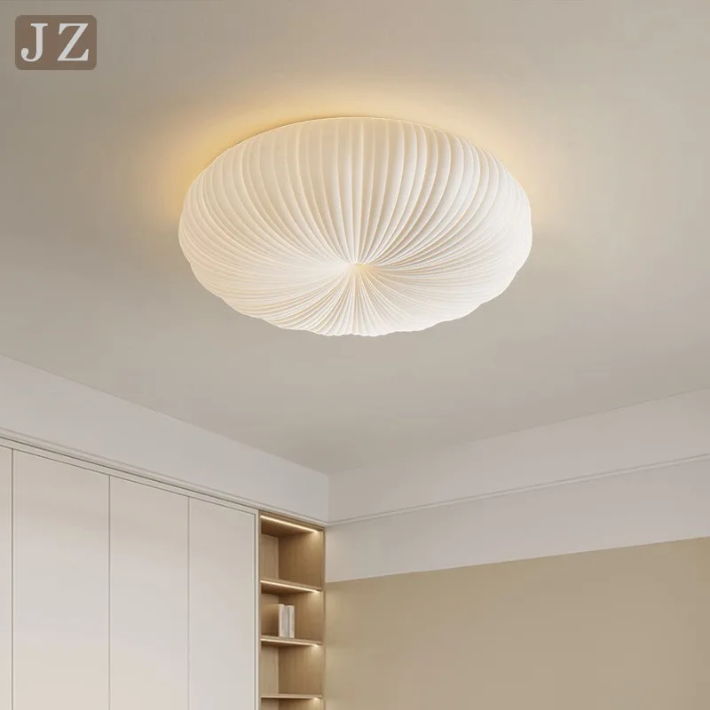 Cream Style Pumpkin Ceiling Light Modern Minimalist Lamp for Bedroom Dining Room Study Kids Room Nursery Decor