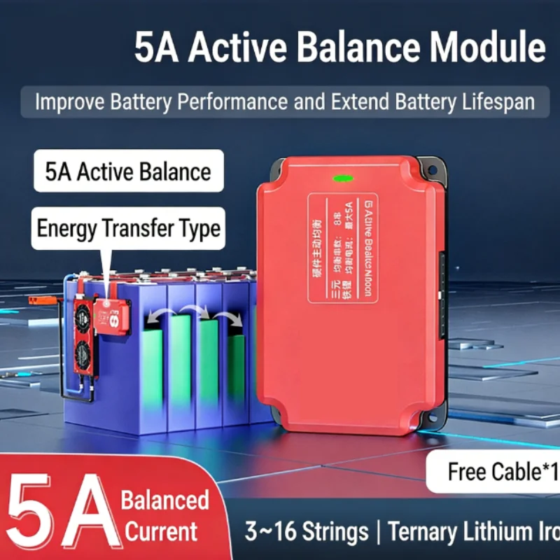 

3S-16S 5A Активный балансир для литий-ионных/LiFePO4 батарей Эквалайзер напряжения передачи энергии для солнечных/электронных велосипедных пакетов для наблюдения за автомобилем