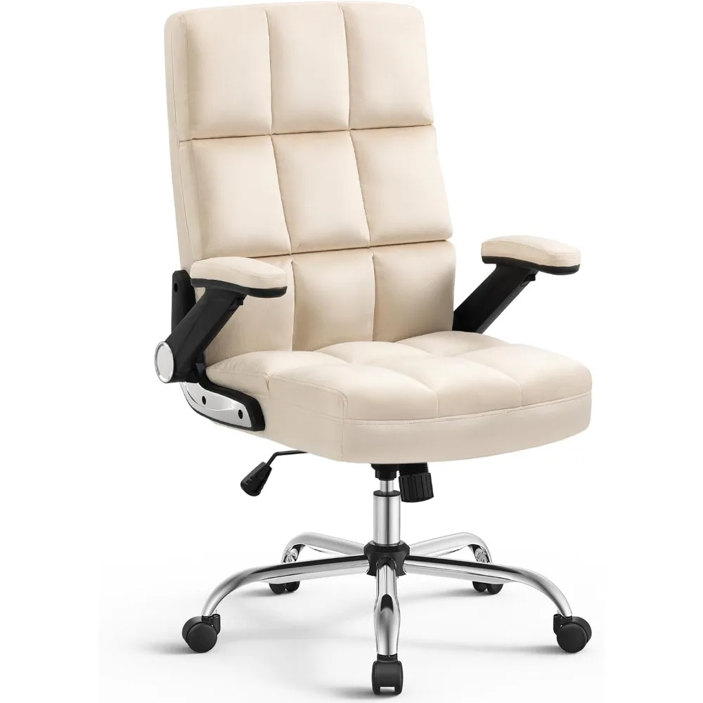 Office ChairTeddy Velvet Home Executive Desk Chairs with Wheels and Arms,Swivel Rocking Comfortable Ergonomic Computer Chair