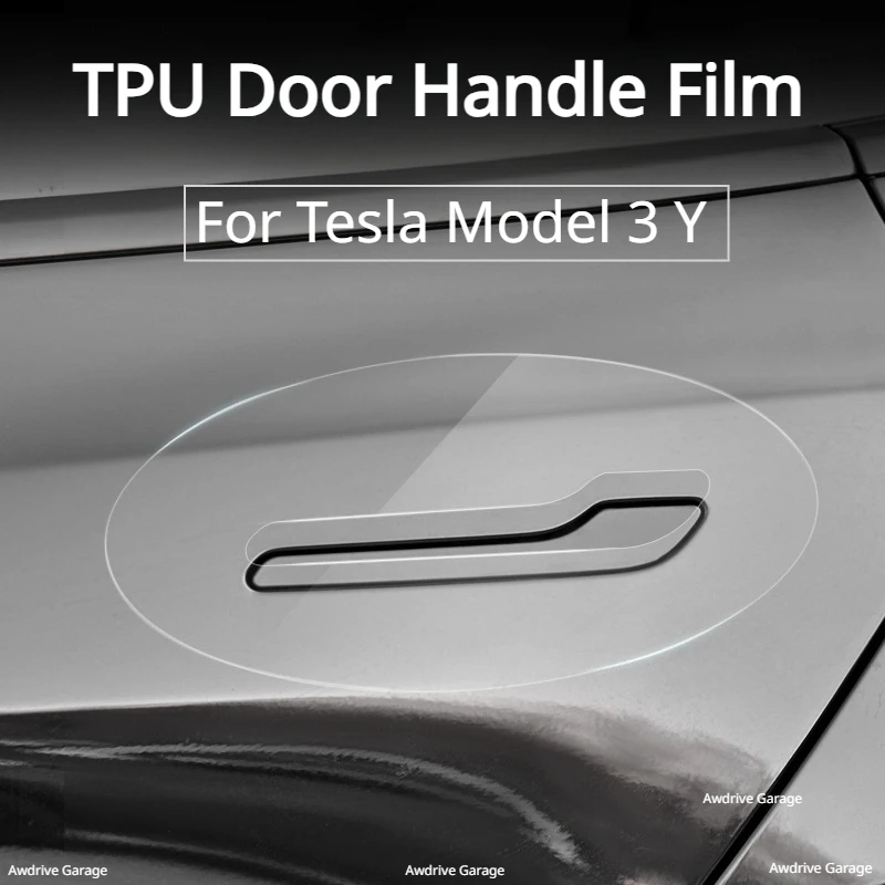 Door Handle Film for Tesla Model 3 Y Transparent Door Handle Scratch Protector Inverted Door Handle Paint Protective TPU Film