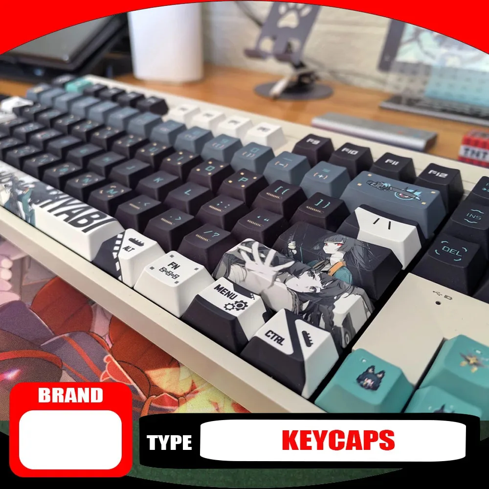 Hoshimi Miyabi Keycaps Thermal Sublimation PBT Original Empty/Side Engraving Mechanical Keyboard Accessories 120 Keys Simple